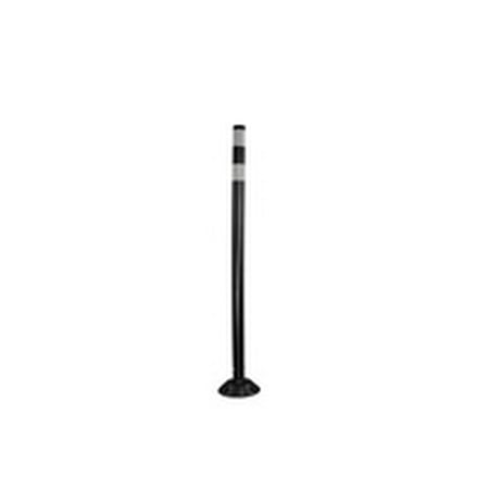 Cortina 04-48-BWG 48" Tubular Delin Black Post - (2)3" White High Intensity Prismatic Collars (4 Pack)