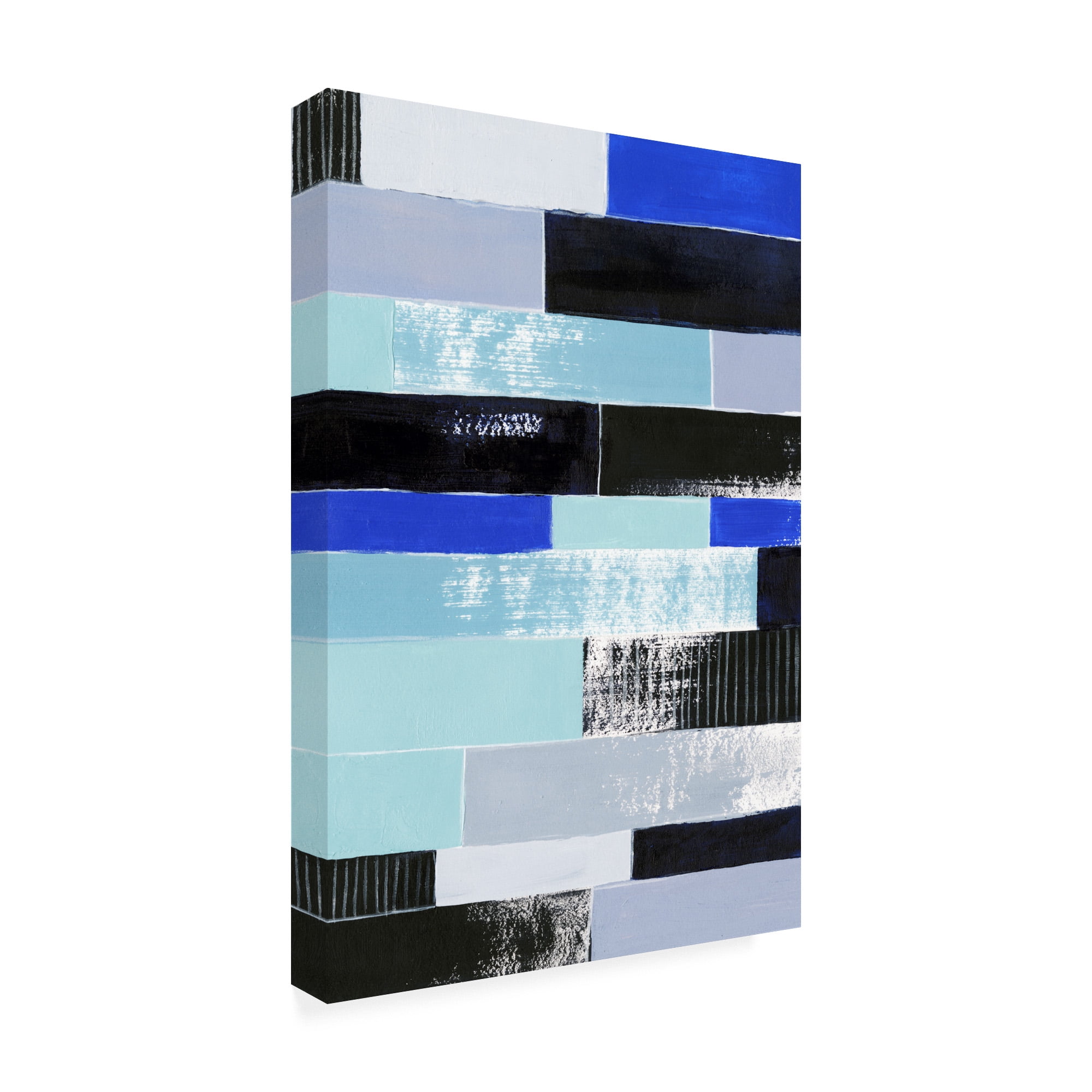 Trademark Fine Art 'Black & Blue Bricks II' Canvas Art by Grace Popp