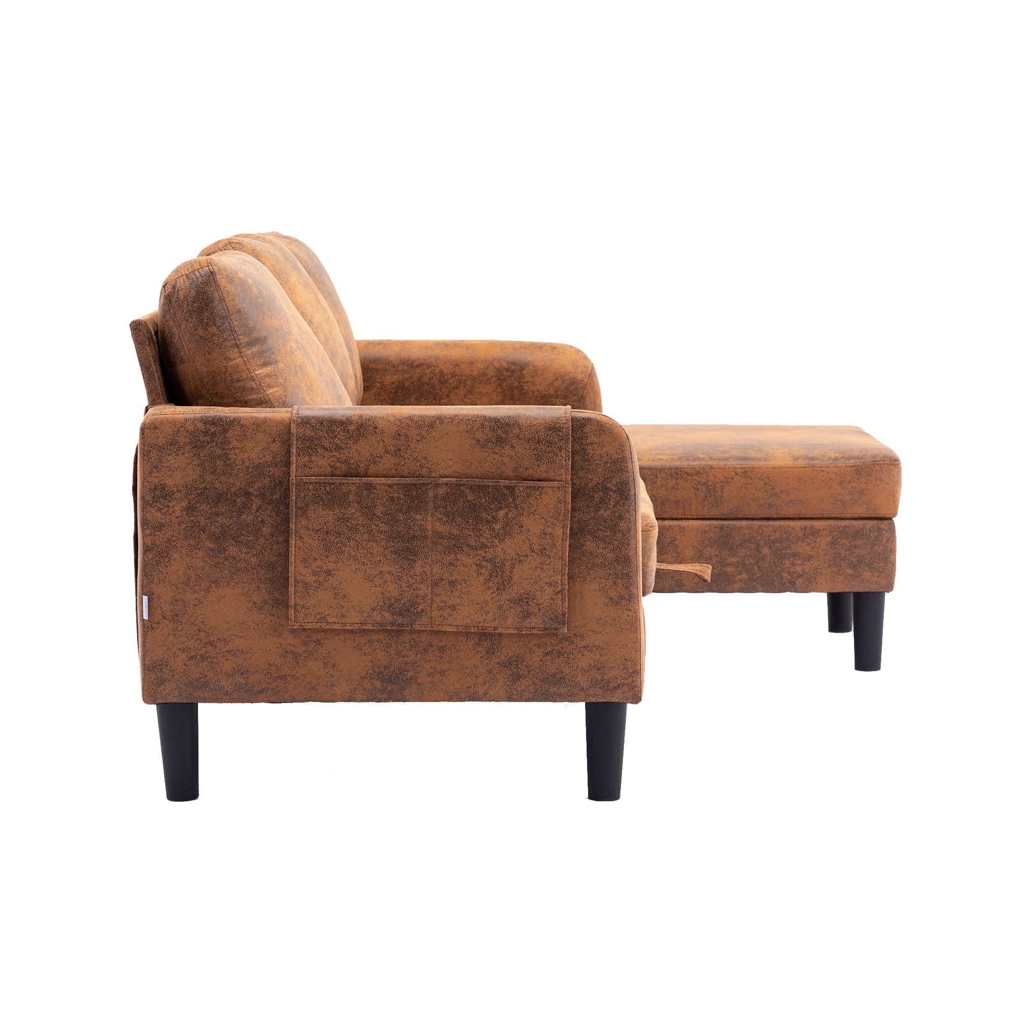 Resenkos Air Leather L Shaped Sleeper Sectional Sofa with Storage Chaise, Couch Convertible Pull-Out Bed, Coffee Resenkos Air Leather L Shaped Sleeper Sectional Sofa with Storage Chaise, Couch Convertible Pull-Out Bed, Coffee
