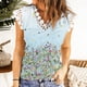 thumbnail image 2 of Mujeres moda casual sexy verano sexy v-cuello encaje ajuste chaleco casual estampado tira pulóver top Pompotops  lopia988135, 2 of 6