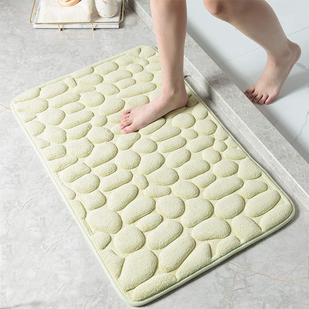 Memory Foam Bath Mat Cobblestone Bathroom Rugs Super Water Absorbent
