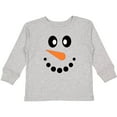 thumbnail image 3 of Inktastic Cute Smiling Snowman Face with Carrot Nose Boys or Girls Long Sleeve Toddler T-Shirt, 3 of 5
