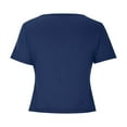 thumbnail image 4 of Mittory Women's V Neck Short Sleeve T Shirts Double Lined Tee Seamed Cup Going Out Tops, 4 of 6