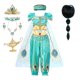 thumbnail image 3 of Disney-vestido de princesa Jasmine para fiesta de cumpleaños, conjunto de ropa de Cosplay de Aladdín, lámpara agic, Top, pantalones y diadema, 3 of 5