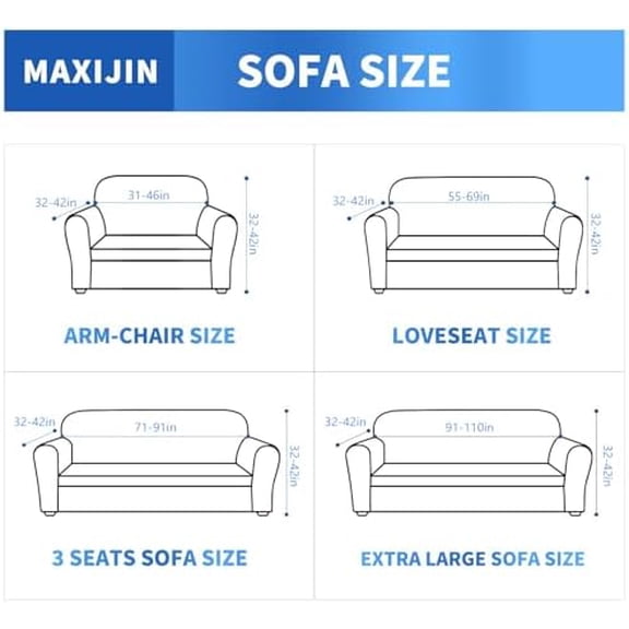 MAXIJIN Super Stretch Couch Cover for 3 Cushion Couch, 1-Piece Universal Sofa Covers Living Room Jacquard Spandex Furniture Protector Dogs Pet Friendly Fitted (Large, Gray)