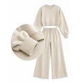 thumbnail image 6 of Iyufng 2 Piece Polka Dot Outfits for Women, Cropped Sweatshirt Drawstring Wide Leg Pants with Pockets Casual Loungewear Matching Set, 6 of 7