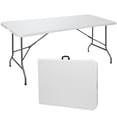thumbnail image 4 of ZENSTYLE 6ft Rectangular Folding Table Plastic Picnic Camping Desk, Max 220lbs White, 4 of 7