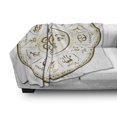 thumbnail image 3 of Zodiac Soft Flannel Fleece Throw Blanket, Circular Zodiac Chart Apparent Position of Sun and Moon in Centre Pattern Print, Cozy Plush for Indoor and Outdoor Use, 50" x 60", Yellow Beige, by Ambesonne, 3 of 6