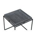 thumbnail image 3 of Tray Top Wooden Side Table with Tubular Legs Gray and Black- Saltoro Sherpi, 3 of 6