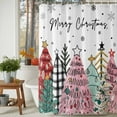 thumbnail image 4 of Christmas Tree Shower Curtain, Xmas Trees Snowflake Winter Waterproof Fabric Shower Curtains with 12 Hooks, Bathroom Curtain Set for Bathroom Accessories Decor, 54 x 78Inches, 4 of 9