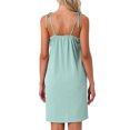 thumbnail image 3 of INSPIRE CHIC Women's Sleeveless Lingerie Lace Nightgown Thigh Length Soild Sleepdress 2XL Green, 3 of 6