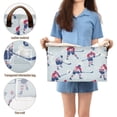 thumbnail image 5 of Yayeee Foldable Storage Basket for Shelves with Handles Waterproof Cloth Bins, Blue Ice Hockey, 5 of 7