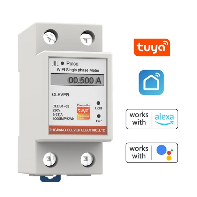 Tuya WiFi Medición inteligente Medidor de energía Monofásico Medidor Móvil