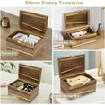 thumbnail image 5 of Large Wooden Keepsake Memory Box, 10MM Thick Acacia Wood Storage Box with Hinged Lid, 5 of 6