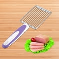 thumbnail image 2 of Cortador de fiambres de acero inoxidable, herramienta para cortar jamón, fruta, tomate y alimentos blandos (morado), 2 of 9