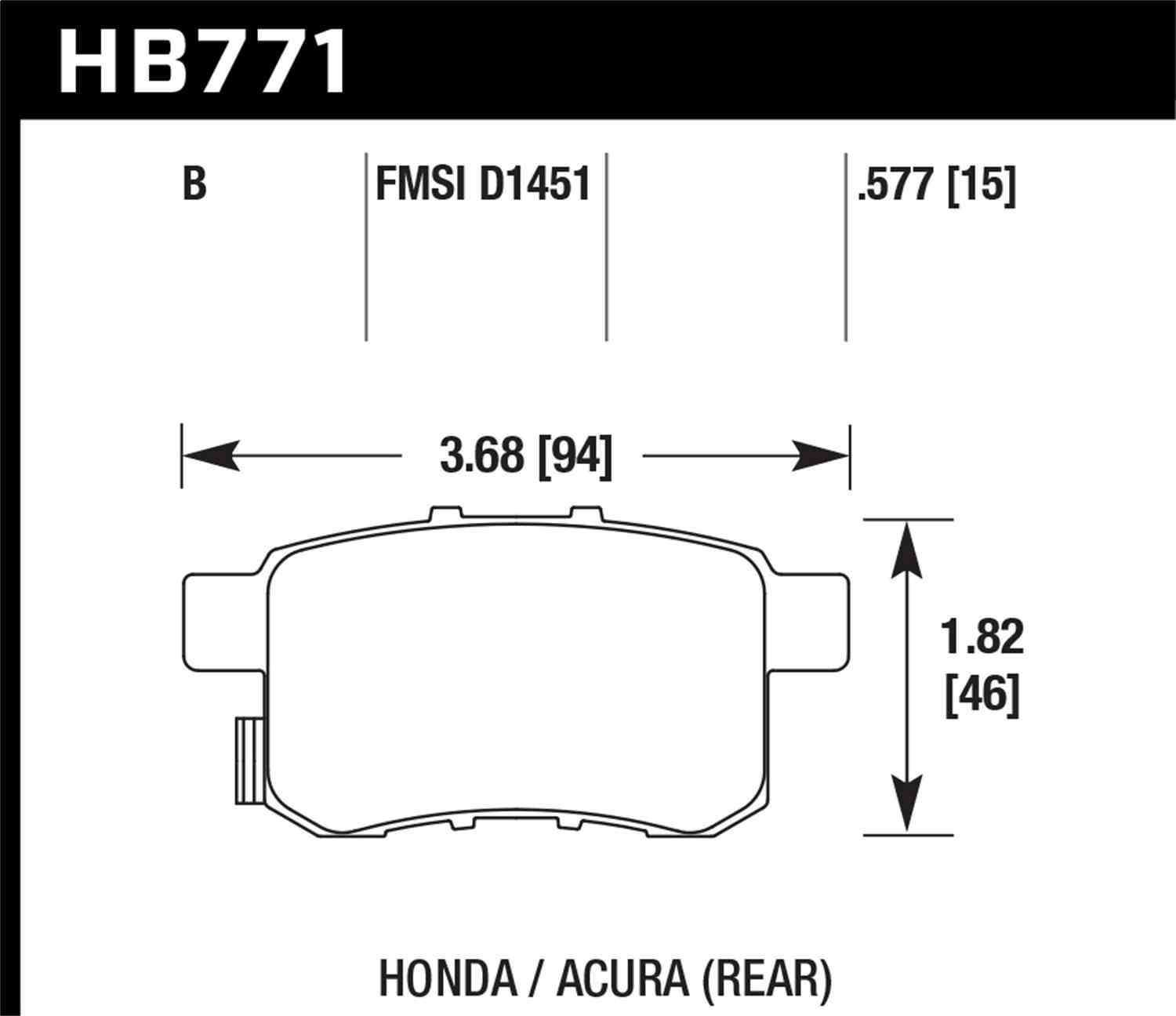 Hawk Performance HB771B.597 HPS 5.0 Disc Brake Pad Set