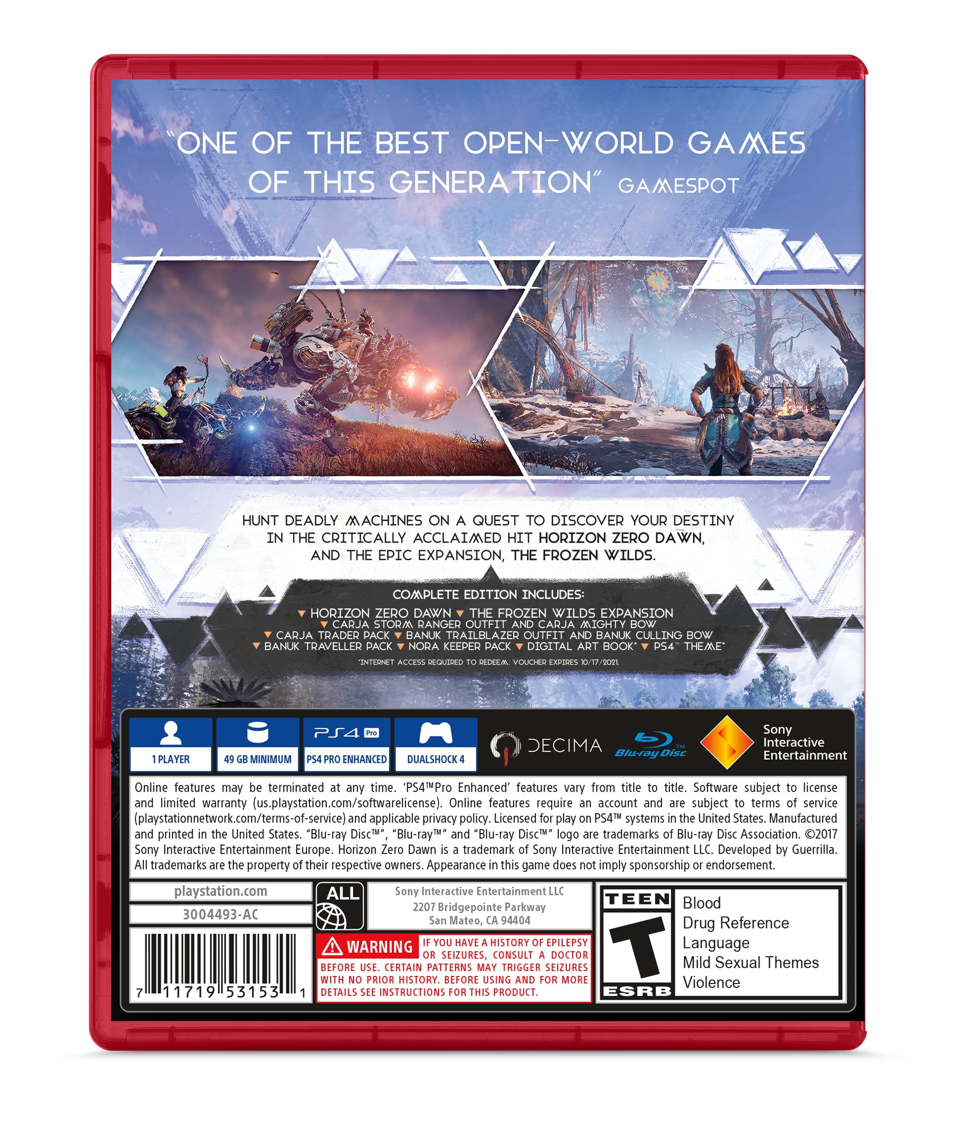  Horizon Zero Dawn Complete Edition Hits - PlayStation 4 : Sony  Interactive Entertai: Everything Else