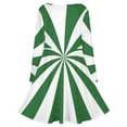thumbnail image 5 of Aesthetic Emerald Green And White Sunburst Long Sleeve Dresses For Women Vintage Elegant Party Dress Oversized V-neck Dress S-8XL, 5 of 7