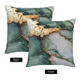 thumbnail image 4 of Multi-Size Linen Sofa Pillow Cover Invisible Zipper Open And Close Strong Use For Sofa Chair Garden Sofa Car Green And White Gold Marble 16"X16", 4 of 8