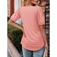 thumbnail image 4 of ONLYSHE Womens Summer Cute Henley Tunic Tops Short Sleeve Casual Loose Fit V-Neck T Shirts Blouse, 4 of 5