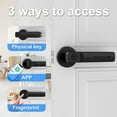 thumbnail image 2 of Fingerprint Door Lock with Smart APP,Fingerprint Door Knob,Biometric Door Knob Keyless Entry Door Lock with Tuya for Home/Bedroom/Office/Apartment/Airbnb Black, 2 of 3