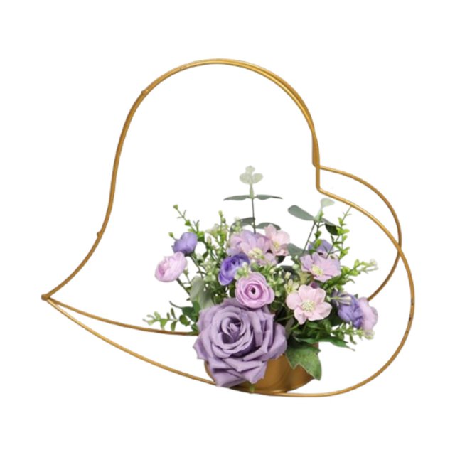 Cesta de flores artificiales, decoración de boda, decoración de flores de boda, adorno de rosas, decoración del hogar para mesa de regalo del Día de Púrpura