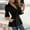 Black, variant on AXXD Womens Blouses Basic Summer 2024 Casual Silim Shirt Long Sleeve Solid Bandage V-Neck Polluer Blouse Tops With Pocket