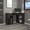 Black + Dark Walnut, variant on Home Office Desks, Jasper Corner Desk, Space-Saving L-Shaped Design With Two Side Shelves, Black and Dark Walnut, Black + Dark Walnut Office Desks,Particle Board Computer Desks