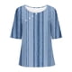 thumbnail image 4 of Tops de Lino para Mujeres Imprimir Suéter Cuello Redondo Manga Corta Superior Poliéster, Blusa de Moda Casual para la Primavera Y el Verano, 4 of 6