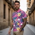 thumbnail image 3 of Aplkyhs Pink Tropical Floral Matching Golf Shirts for Couple Moisture Wicking His and Hers Golf Shirts Matching for Casual Wear Mens Athletic Shirts Lightweight Quick Dry, 3 of 6