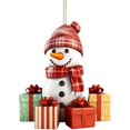 thumbnail image 4 of Clearance Under $1 Christmas Snowman Hanging Ornament Lightweight Flat Acrylic Snowman Christmas Tree Decoration for Car Mirror, 4 of 5