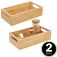 thumbnail image 2 of mDesign Bamboo Office Organizer Container Bin with Handles,  2 Pack, Natural/Tan, 2 of 8