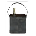 thumbnail image 3 of DecMode 9" x 17" Dark Blue Leather 4 Bottle Wine Holder with Carrying Handle, 1-Piece, 3 of 8