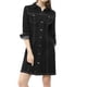 thumbnail image 5 of Vestido de mezclilla para mujer INSPIRE CHIC, con mangas 3/4, botones, mini vestido de camisa de mezclilla, talla XL, color negro, 5 of 8