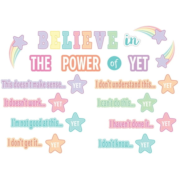 Teacher Created Resources Pastel Pop Believe in the Power of Yet Mini Bulletin Board Set