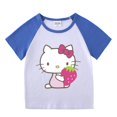 thumbnail image 3 of Hello Kitty-ropa transpirable de algodón puro para niños, conjunto de dos piezas, moda informal para niñas, pantalones cortos de manga corta, traje deportivo para niño, 3 of 5