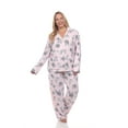 thumbnail image 1 of White Mark Women's Floral Long Sleeve Button-Down Pajama Set, 1 of 6