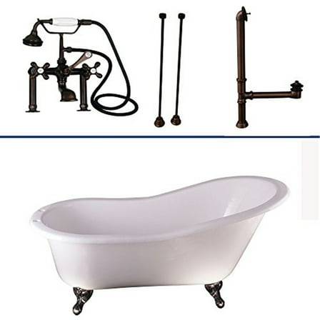 Barclay TKCTS7H67-ORB2 Tub Kit 67"; CI Slipper, Tub Filler, Supplies, Drain