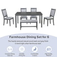 thumbnail image 3 of Rustic Solid Wood Dining Table Set Kitchen Table Set with Rectangular Table, 4 Upholstered Chairs and Bench, Grey 20AAE, 3 of 9
