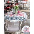 thumbnail image 5 of Outdoor Tablecloth with Umbrella Hole for Patio/Picnic/Party/Camping, Farmhouse Wildflowers Waterproof Table Cloth Round Cover Washable, Spring Watercolor Floral Pigs Blue (Dia 54"), 5 of 9