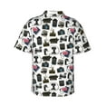 thumbnail image 4 of Xecao Cool Camera print Hawaiian shirt - a stylish short-sleeve button-down for men, perfect for casual beach and tropical outings., 4 of 9