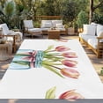thumbnail image 3 of Fsddascl Tulip Flower Outdoor Rug for Patio/Deck/Porch, Non-Slip Large Area Rug 5 x 8 Ft, Spring Oil Painting Floral Leaf Bow Vase Indoor Outdoor Rugs Washable Area Rugs, Camping Rug Carpet, 3 of 5