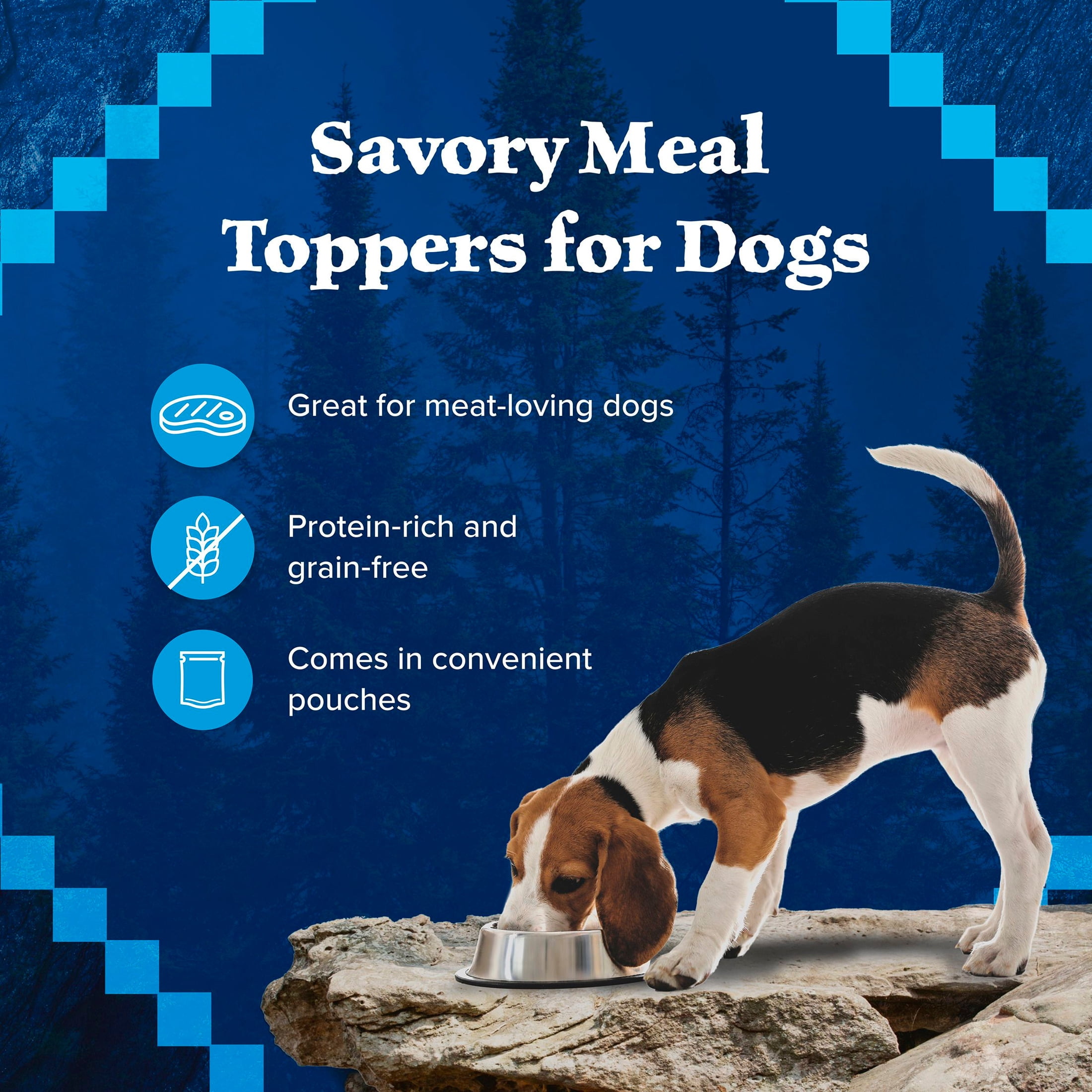 (6 pack) Blue Buffalo Wilderness Trail Toppers Wild Cuts Wet Dog Food, Chicken & Beef, 3oz (12 CT)