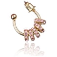 thumbnail image 2 of Arracada dorada mujer CYRA con circonia rosa, 2 of 3