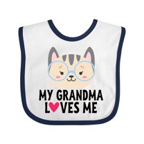 Inktastic Grandma Loves Me Girls Baby Bib