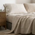 thumbnail image 1 of Simple&Opulence 100% Linen Sheet Set with Embroidery Washed - 3 Pieces (1 Flat Sheet & 1 Fitted Sheet & 1 Pillowcase) Natural Flax Soft Bedding Breathable Farmhouse - Linen, Twin Size, 1 of 4