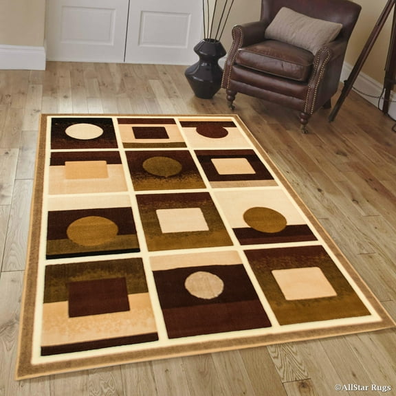 Allstar Brown Modern Formal Area Rug (5' 2" x 7' 2")