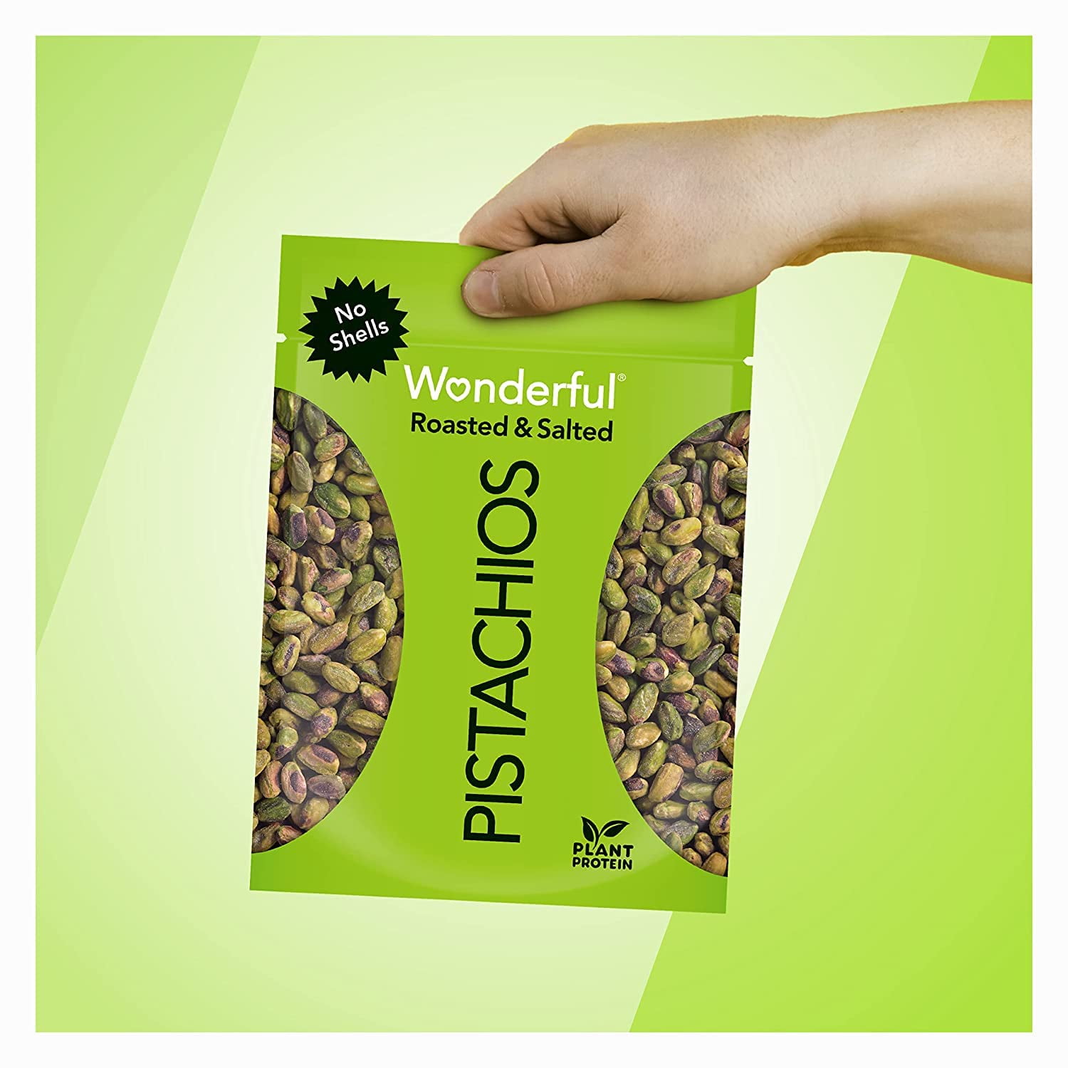 Wonderful Pistachios, No Shells Roasted & Salted Nuts, 12 Ounce Bag (Pack of 2)