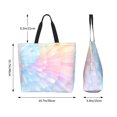 thumbnail image 2 of Large Capacity Single Shoulder Shopping Bag 19.7×15.7×5.9in Main Pocket Large To Accommodate Your Daily Needs Can Be Portable Can Be A Single Shoulder Back Gray Tie-Dye Background Rainbow Colors_4, 2 of 8