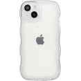 thumbnail image 6 of Phone Case for iPhone 12 6.1 inches, Soft Transparent TPU Wavy Edges Precise Camera Protection Shockproof Phone Covers for Women Men Boy Girls(White), 6 of 11